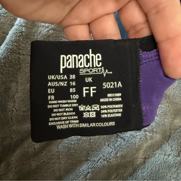 Panache Black and Purple Underwire Sports Bra with Molded Cups - Picture 3 of 3